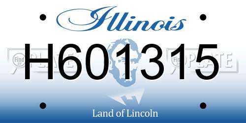 H601315 Illinois License Plate