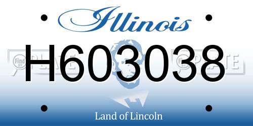 H603038 Illinois License Plate
