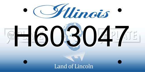 H603047 Illinois License Plate