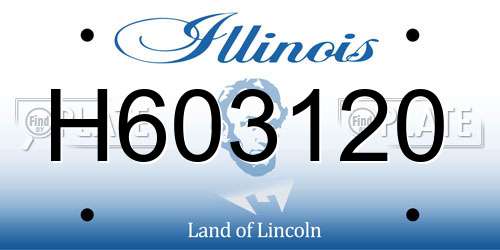 H603120 Illinois License Plate