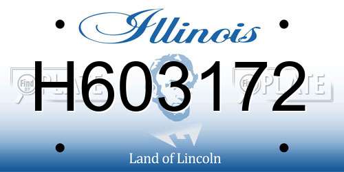 H603172 Illinois License Plate