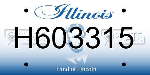 H603315 Illinois License Plate