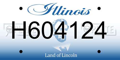 H604124 Illinois License Plate