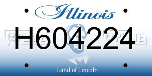 H604224 Illinois License Plate