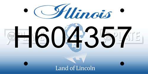 H604357 Illinois License Plate