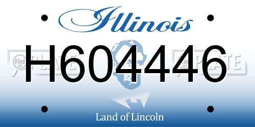 H604446 Illinois License Plate