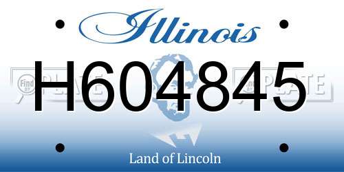H604845 Illinois License Plate