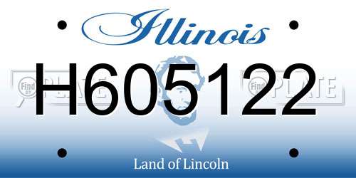 H605122 Illinois License Plate