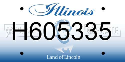 H605335 Illinois License Plate