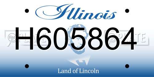 H605864 Illinois License Plate