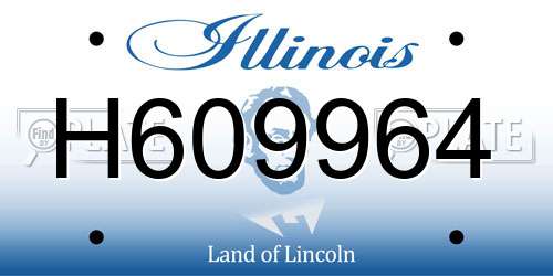 H609964 Illinois License Plate