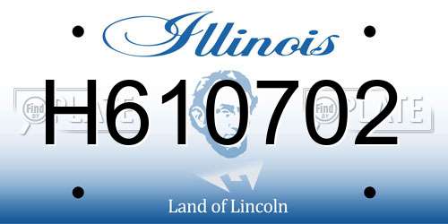 H610702 Illinois License Plate