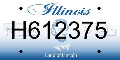 H612375 Illinois License Plate