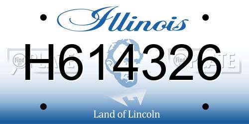 H614326 Illinois License Plate