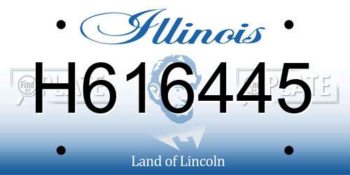 H616445 Illinois License Plate