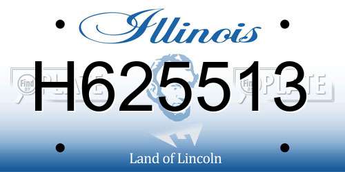 H625513 Illinois License Plate