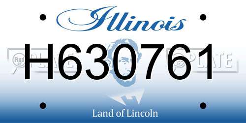 H630761 Illinois License Plate