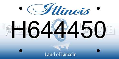 H644450 Illinois License Plate