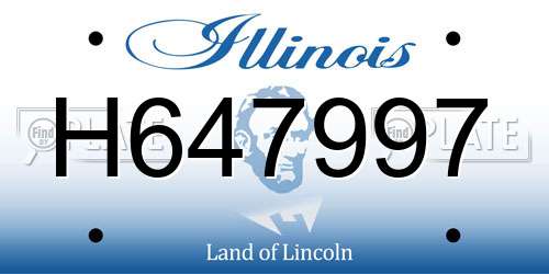 H647997 Illinois License Plate