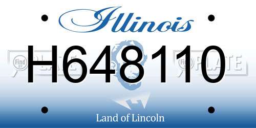 H648110 Illinois License Plate