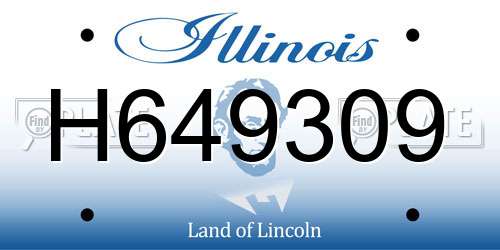 H649309 Illinois License Plate