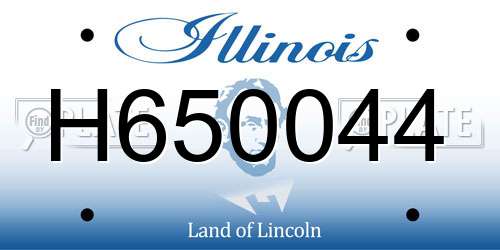 H650044 Illinois License Plate