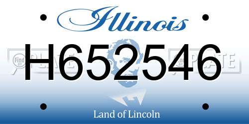 H652546 Illinois License Plate