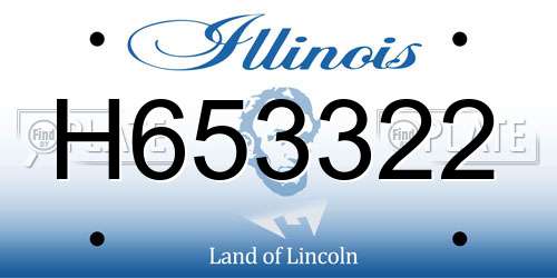 H653322 Illinois License Plate