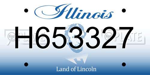 H653327 Illinois License Plate