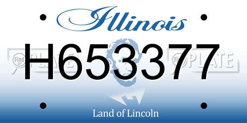 H653377 Illinois License Plate