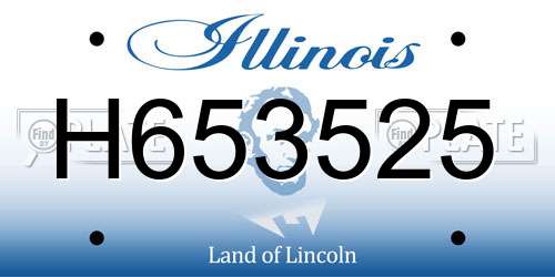 H653525 Illinois License Plate