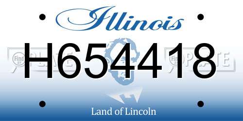 H654418 Illinois License Plate