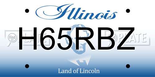 H65RBZ Illinois License Plate