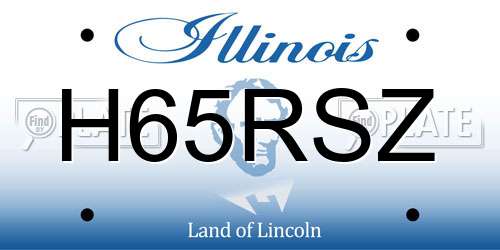H65RSZ Illinois License Plate