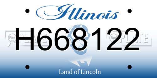 H668122 Illinois License Plate