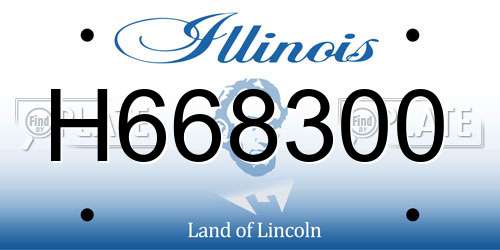 H668300 Illinois License Plate