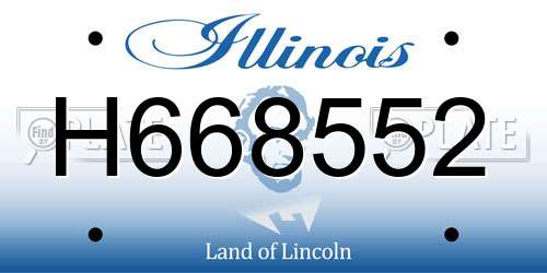 H668552 Illinois License Plate