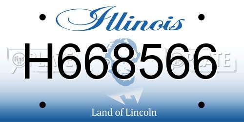 H668566 Illinois License Plate