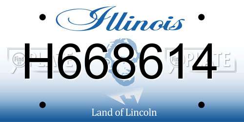 H668614 Illinois License Plate