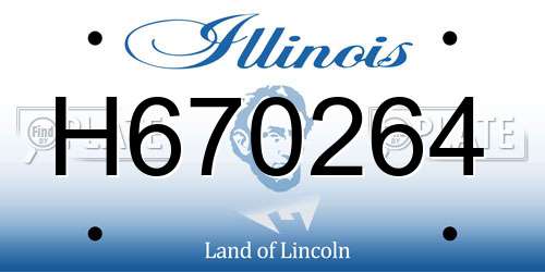 H670264 Illinois License Plate