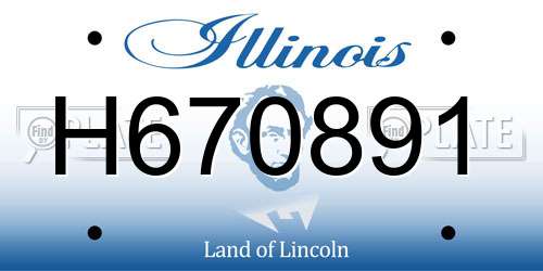 H670891 Illinois License Plate