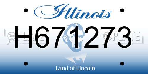 H671273 Illinois License Plate