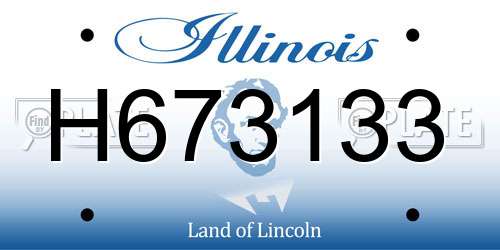 H673133 Illinois License Plate