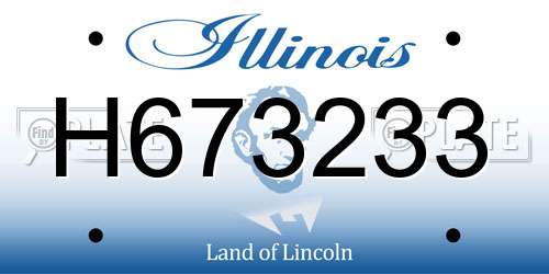 H673233 Illinois License Plate