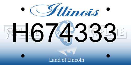 H674333 Illinois License Plate