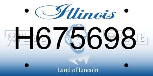H675698 Illinois License Plate