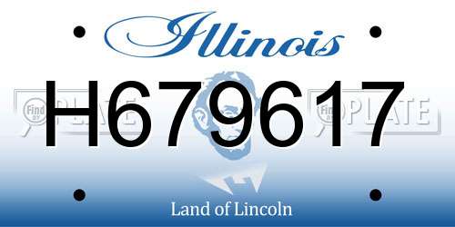 H679617 Illinois License Plate