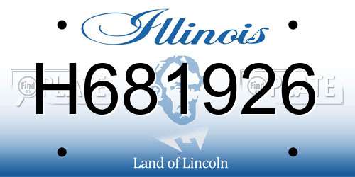H681926 Illinois License Plate