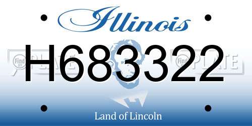 H683322 Illinois License Plate