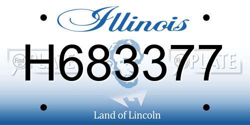 H683377 Illinois License Plate